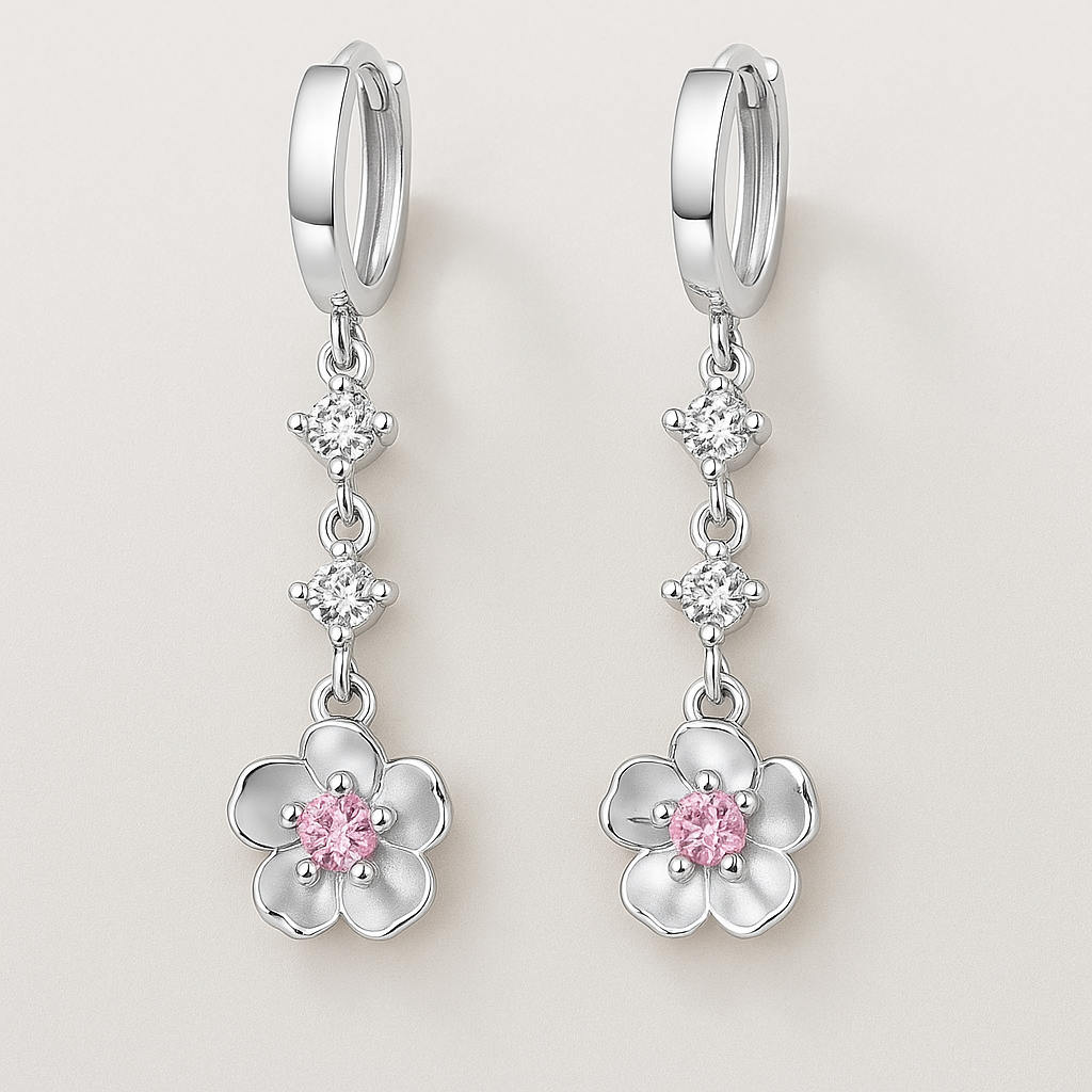Cherryflower and diamonds -korvakorut